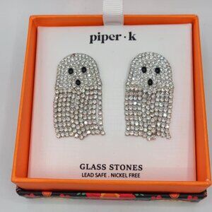 Piper K Crystal Ghost Earrings NWT!  NEW!  HALLOWEEN